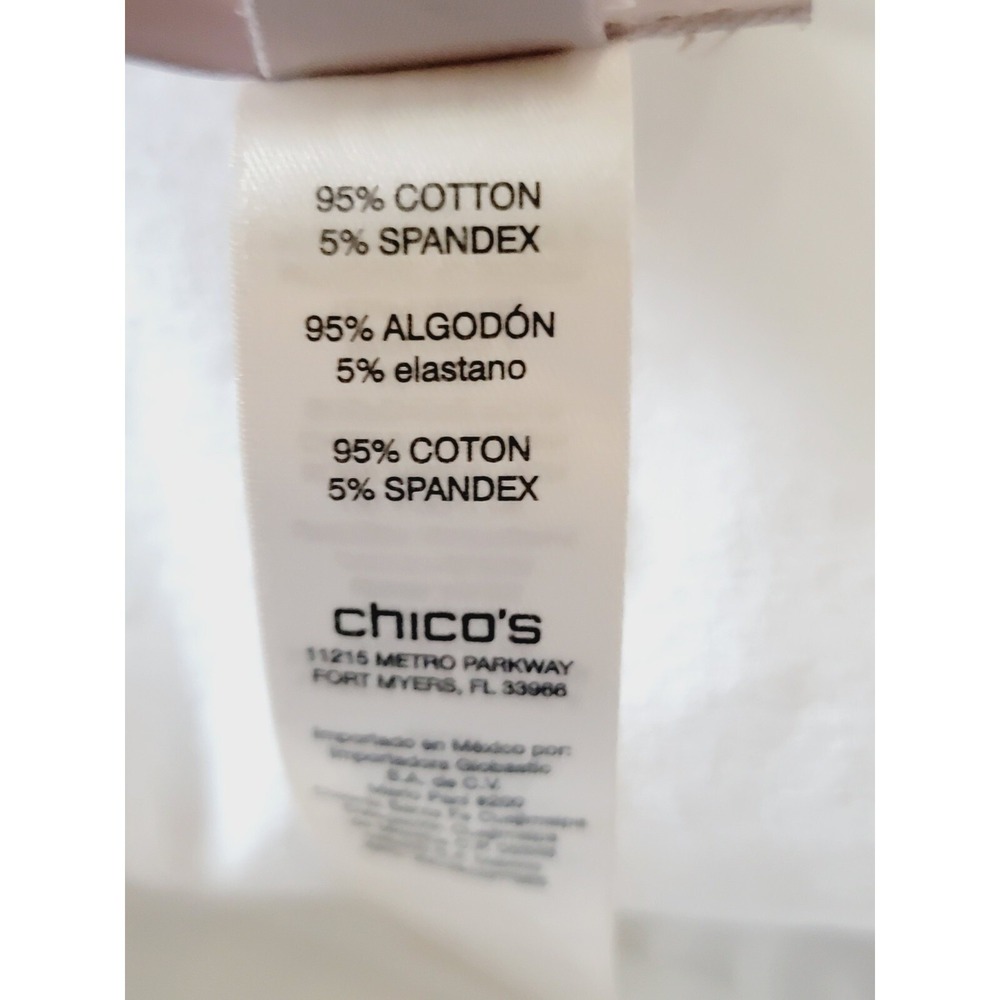 Chico's‎ 2 Fabulously Slimming Ankle Pants White Cotton Spandex  Large NWOT - Picture 10 of 10